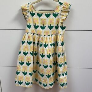 Hanna Andersson Floral Dress with Ruffle Sleeves